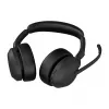 Jabra Evolve2 55 - Link380a UC Stereo (ar Statīvu), Bezvadu, Birojs/Zvanu centrs, 20 - 20000 Hz, 130 g, Austiņas, Melna