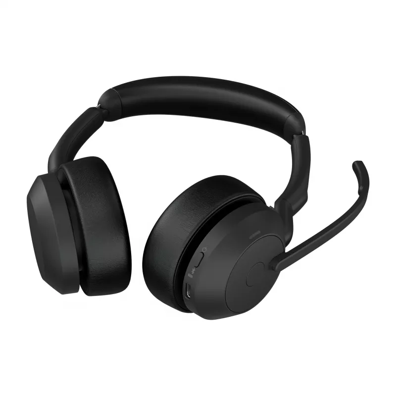 Jabra Evolve2 55 - Link380a UC Stereo (ar Statīvu), Bezvadu, Birojs/Zvanu centrs, 20 - 20000 Hz, 130 g, Austiņas, Melna