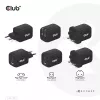 CLUB3D CAC-1913 Ceļojumu lādētājs PPS 65W GaN tehnoloģija, Trīs porti (2x USB Type-C + USB Type-A) Power Delivery 3.0 atbalsts