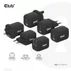 CLUB3D CAC-1913 Ceļojumu lādētājs PPS 65W GaN tehnoloģija, Trīs porti (2x USB Type-C + USB Type-A) Power Delivery 3.0 atbalsts