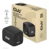 CLUB3D CAC-1913 Ceļojumu lādētājs PPS 65W GaN tehnoloģija, Trīs porti (2x USB Type-C + USB Type-A) Power Delivery 3.0 atbalsts
