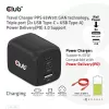 CLUB3D CAC-1913 Ceļojumu lādētājs PPS 65W GaN tehnoloģija, Trīs porti (2x USB Type-C + USB Type-A) Power Delivery 3.0 atbalsts