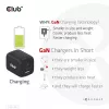 CLUB3D CAC-1913 Ceļojumu lādētājs PPS 65W GaN tehnoloģija, Trīs porti (2x USB Type-C + USB Type-A) Power Delivery 3.0 atbalsts