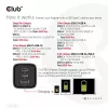 CLUB3D CAC-1913 Ceļojumu lādētājs PPS 65W GaN tehnoloģija, Trīs porti (2x USB Type-C + USB Type-A) Power Delivery 3.0 atbalsts
