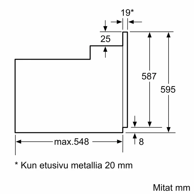 Iebūvējamā elektriskā cepeškrāsns Bosch Serie 2 HBF010BV1S — 66 L, rotācijas vadība, halogēna lampa, A klase, balta