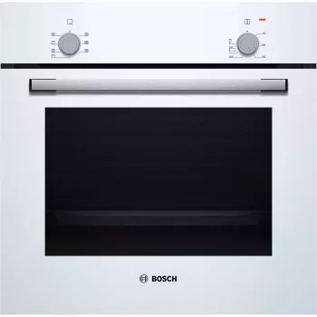 Iebūvējamā elektriskā cepeškrāsns Bosch Serie 2 HBF010BV1S — 66 L, rotācijas vadība, halogēna lampa, A klase, balta