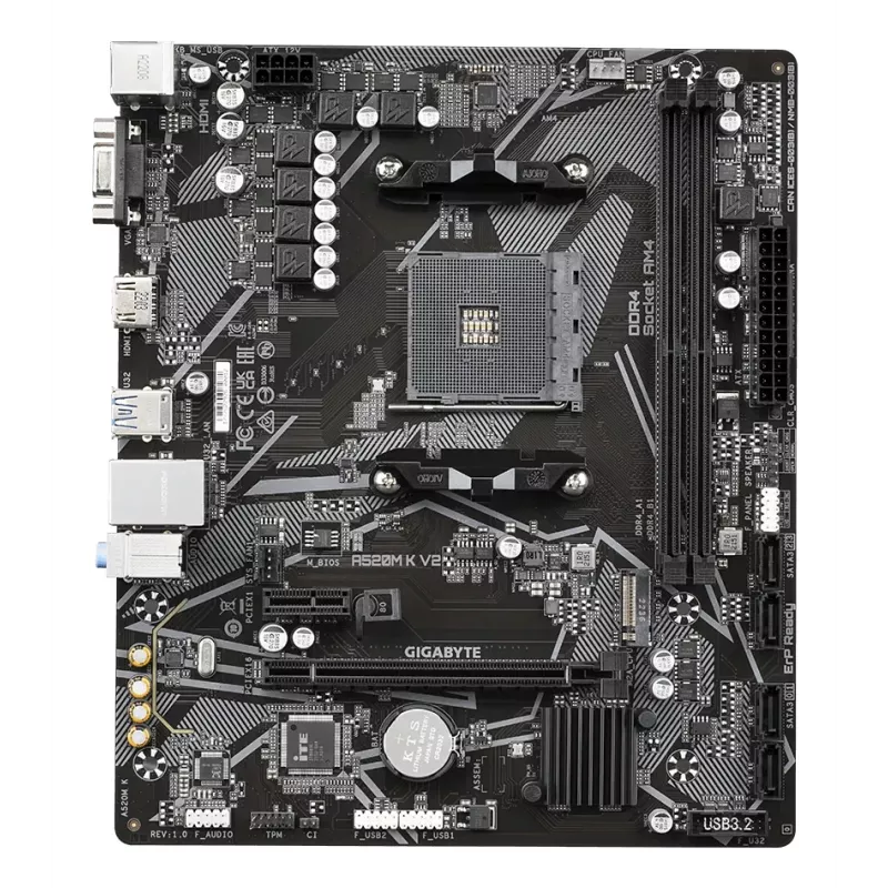 Mātesplate GIGABYTE A520M K V2 – AM4, DDR4, M.2, GbE LAN