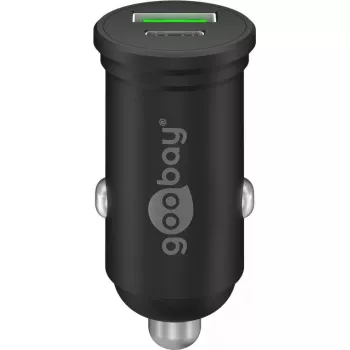 Goobay Dual-USB Auto Ātrais Lādētājs USB-C PD 45W Melns