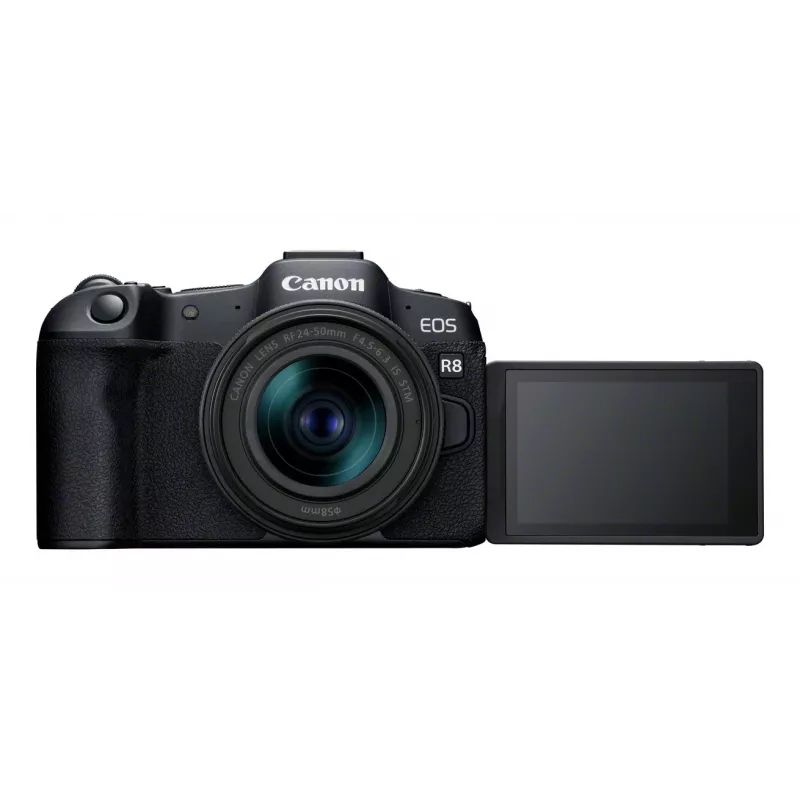 Canon EOS R8 + RF 24-50mm F4.5-6.3 IS STM komplekts, 24,2 MP, 6000 x 4000 pikseļi, CMOS, 4K Ultra HD, skārienekrāns, melns