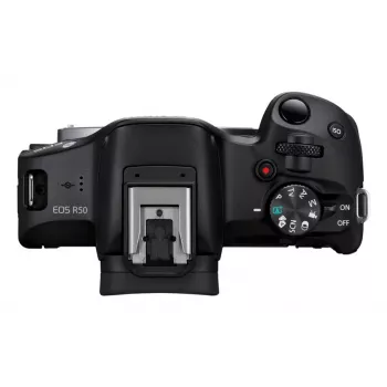 Canon EOS R50, Melns + RF-S 18-45mm F4.5-6.3 IS STM Komplekts, 24,2 MP, 6000 x 4000 pikseļi, CMOS, 4K Ultra HD, Skārienekrāns, Melns