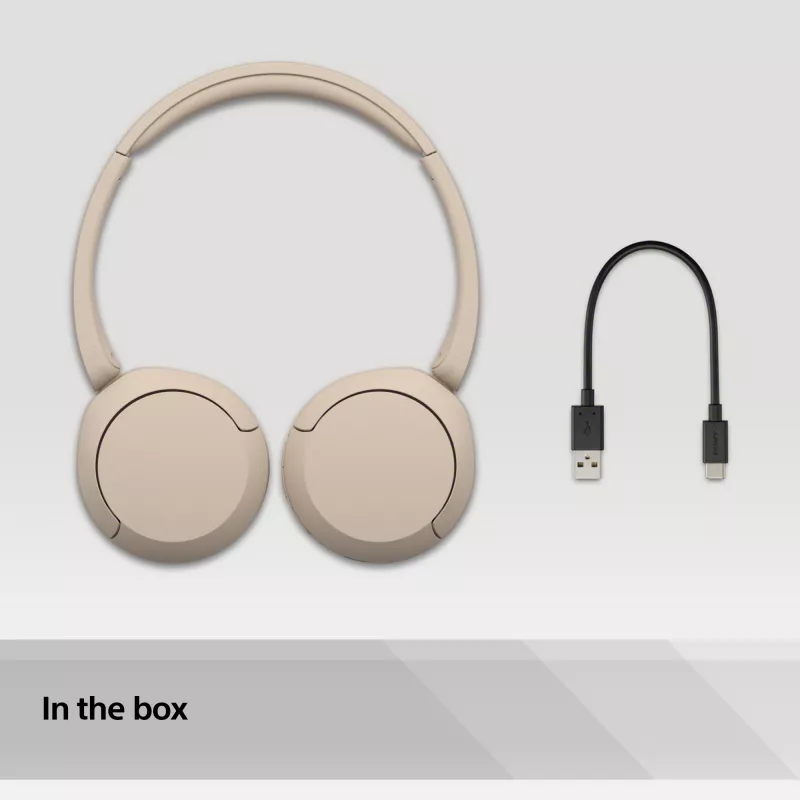 Sony WH-CH520 austiņas bez vadiem, krēmkrāsas/bēšas