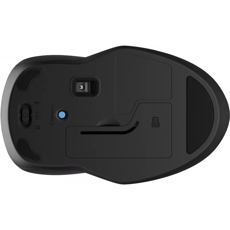 HP 250 Dual Mouse, ambidekstrs, Bluetooth + USB Type-A, 1600 DPI, melns