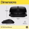 HP 250 Dual Mouse, ambidekstrs, Bluetooth + USB Type-A, 1600 DPI, melns
