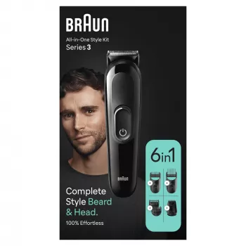 Braun MGK3410 Black matu griešanas mašīna, NiMH