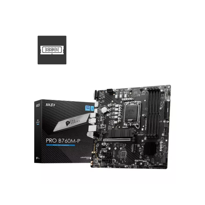 Mātesplate MSI PRO B760M-P micro ATX, Intel B760, LGA 1700, 4× DDR5 sloti, 192 GB, SATA III, PCIe 4.0