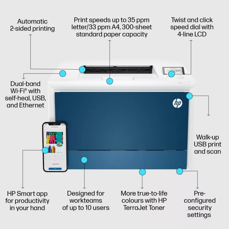 Printeris HP Color LaserJet Pro 4202dw Lāzera Krāsu