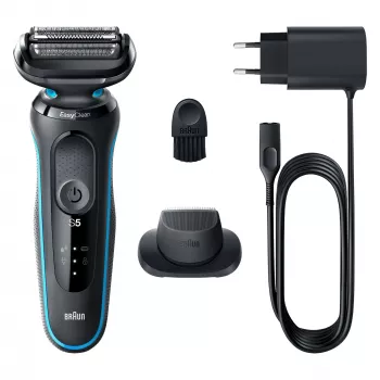Braun Series 5 51-M1200s skuveklis ar folijas sistēmu, melns/zils