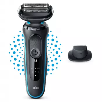Braun Series 5 51-M1200s skuveklis ar folijas sistēmu, melns/zils