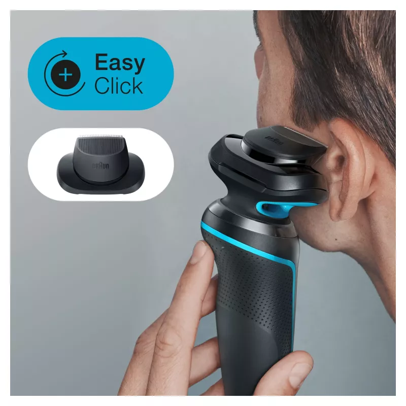 Braun Series 5 51-M1200s skuveklis ar folijas sistēmu, melns/zils