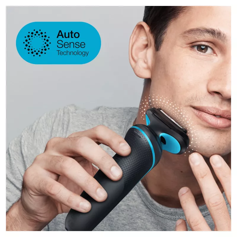 Braun Series 5 51-M1200s skuveklis ar folijas sistēmu, melns/zils