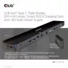 CLUB3D USB Gen1 Type-C Trīs Ekrānu DP1.4 Alt Mode Viedā PD3.0 Uzlādes Dokstacija ar 100 W Barošanas Bloku