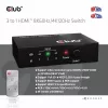 Club3D CSV-1381 HDMI slēdzis 3 uz 1, 8K60Hz/4K120Hz