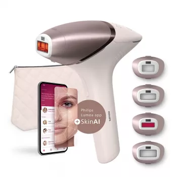 Epilators Philips BRI977/00 IPL gaismas matu noņēmējs, akumulatora, rozā zelta, sejas un ķermeņa stiprinājumi