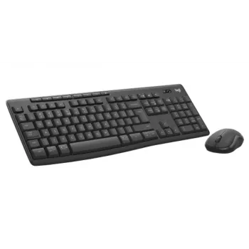Bezvadu tastatūras un peles komplekts Logitech MK370 Combo for Business — pilnizmēra QWERTY (US International), RF Wireless + Bluetooth, grafīts