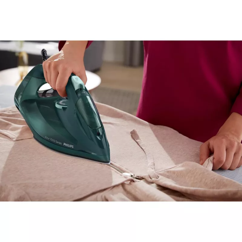 Philips 7000 sērijas DST7050/70 tvaika gludeklis, SteamGlide Elite zole, 2800 W, zaļš