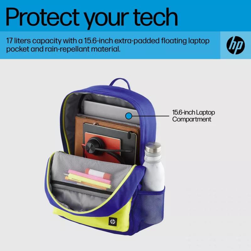 Ikdienas mugursoma HP Campus Blue Backpack zila dzeltena poliesters 295x185x435mm
