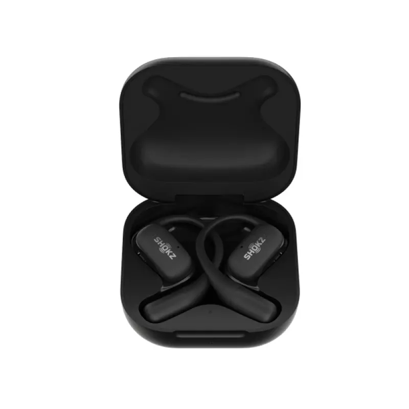 SHOKZ OpenFit bezvadu austiņas ar ausu āķiem, zvaniem/mūzikai/sportam/ikdienai, Bluetooth, melnas