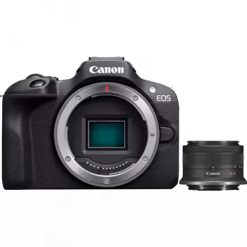 Canon EOS R100 + RF-S 18-45mm F4.5-6.3 IS STM komplekts MILC 24.1 MP CMOS 6000 x 4000 pikseļi Melns