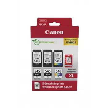 Canon 8286B015 tintas kasetņu komplekts 3 gab. Oriģināls High (XL) ražība Melna, Ciāna, Magenta, Dzeltena