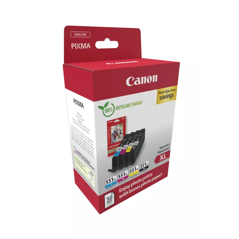 Canon 6443B008 oriģināla tintes kasetne 4 gab. Augstas (XL) ražības melna, ciāna, fuksīna, dzeltena