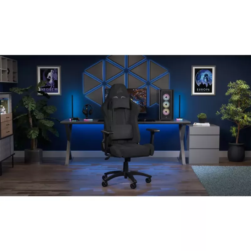Corsair TC100 RELAXED Pildīts Sēdeklis Melns Atzveltne 59.5x81 cm