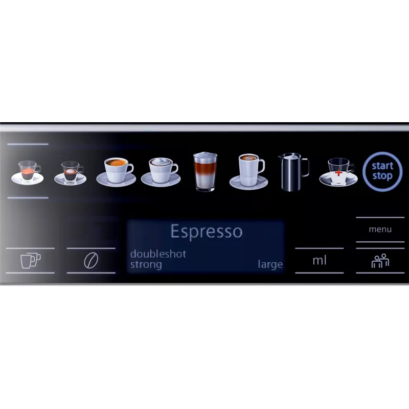 Kafijas automāts Siemens EQ.6 plus s100 — 1,7 L ūdens tvertne, 15 bāri, 300 g pupiņu tvertne, 1500 W