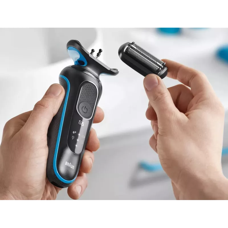 Braun 51-B1000s Skūšanās aparāts ar foliju, Melns, Zils