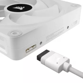 CORSAIR iCUE LINK QX120 RGB balts 120mm ventilators ar magnētisko kupola gultni - paplašināšanas komplekts