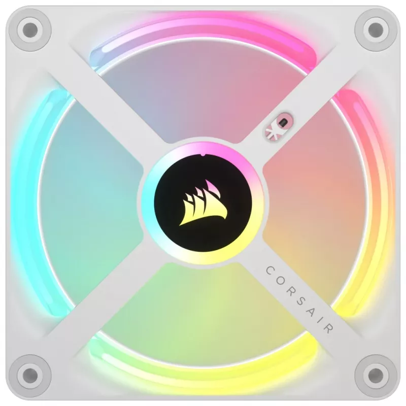 CORSAIR iCUE LINK QX120 RGB balts 120mm ventilators ar magnētisko kupola gultni - paplašināšanas komplekts
