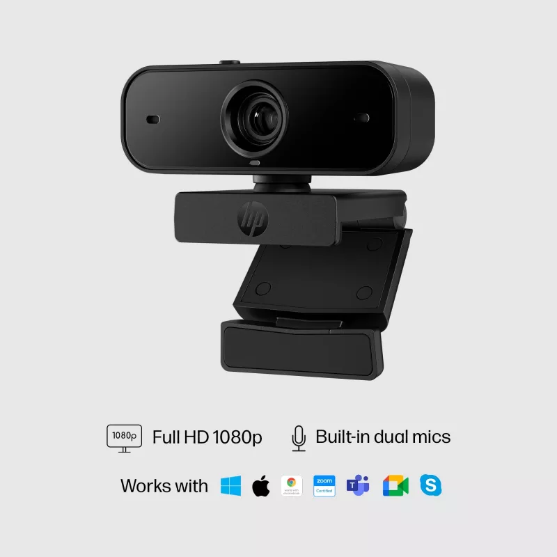HP 430 FHD tīmekļa kamera, 2 MP, 1920 x 1080 pikseļi, Full HD, 60 kadri/s, 85°, mājas lietošanai
