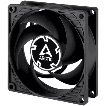 80 mm ventilators Arctic P8 Max High-Performance PWM, 80 mm diametrs, melns, 67,96 m³/h gaisa plūsma, 0,6 sone