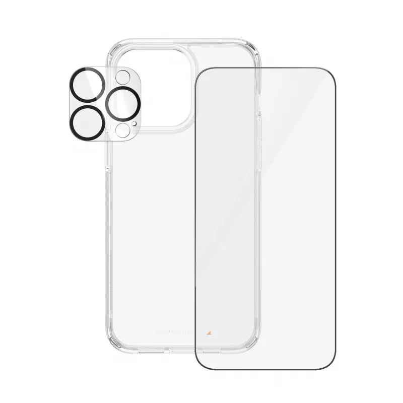 PanzerGlass ® 3-in-1 komplekts iPhone 15 Pro Max, Apple, Apple - iPhone 15 Pro Max, Sausā uzklāšana, Triecienizturīgs, Caurspīdīgs, 1 gab.