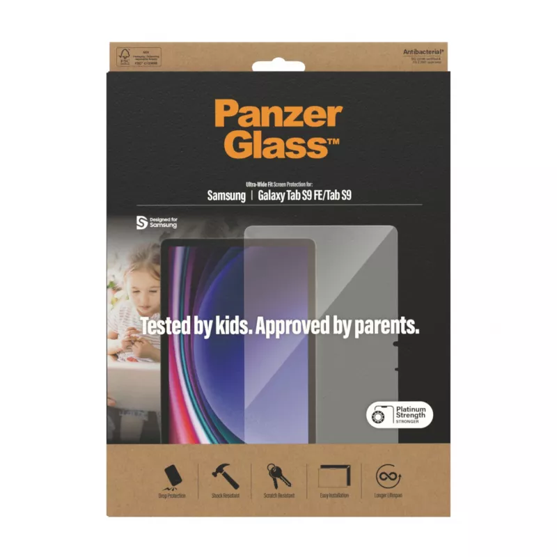 PanzerGlass® Ekrāna aizsargs Samsung Galaxy Tab S9 FE | S9 | Ultra-Wide Fit