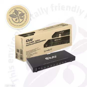 CLUB3D CSV-1383 1 uz 8 HDMI sadalītājs, pilns 3D un 4K60Hz (600MHz)