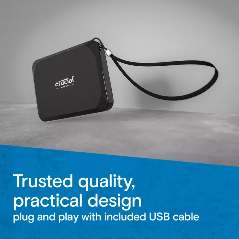 MICRON / CRUCIAL X9 portatīvais SSD — 1TB, USB-C 3.2 Gen 2