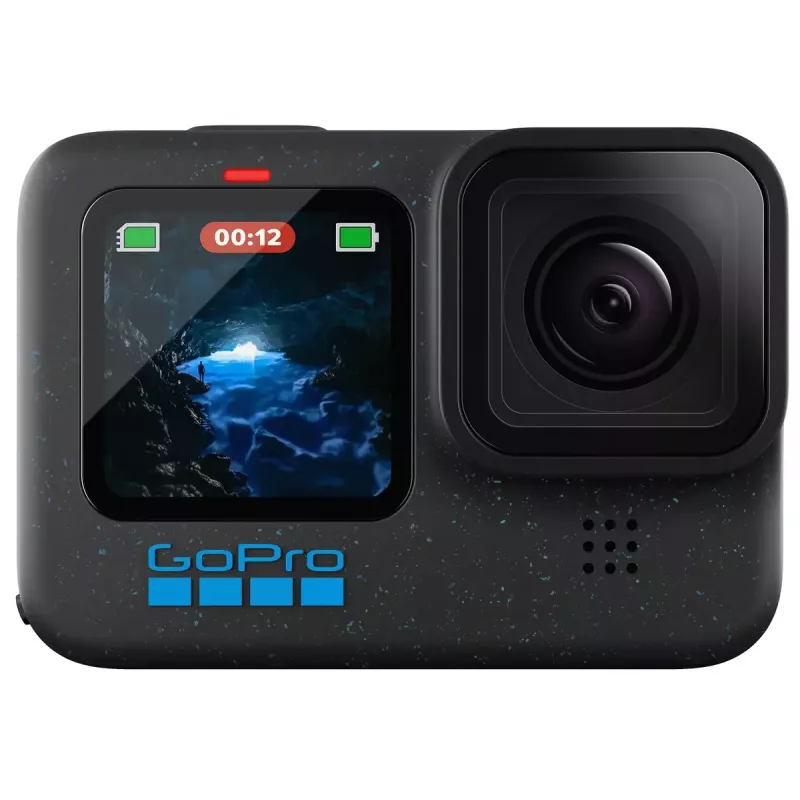 Action kamera GoPro HERO12 Black — 5K Ultra HD, 240 kadri/s, 27 MP CMOS, 177° skata leņķis, LCD, MicroSD, Wi‑Fi