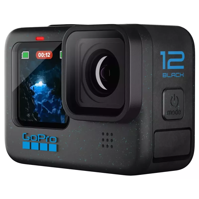 Action kamera GoPro HERO12 Black — 5K Ultra HD, 240 kadri/s, 27 MP CMOS, 177° skata leņķis, LCD, MicroSD, Wi‑Fi
