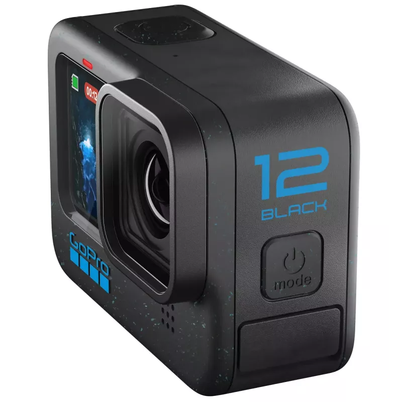 Action kamera GoPro HERO12 Black — 5K Ultra HD, 240 kadri/s, 27 MP CMOS, 177° skata leņķis, LCD, MicroSD, Wi‑Fi
