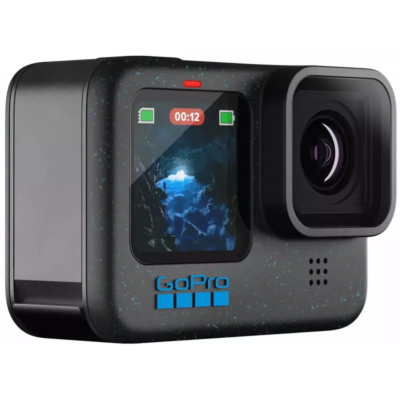 Action kamera GoPro HERO12 Black — 5K Ultra HD, 240 kadri/s, 27 MP CMOS, 177° skata leņķis, LCD, MicroSD, Wi‑Fi