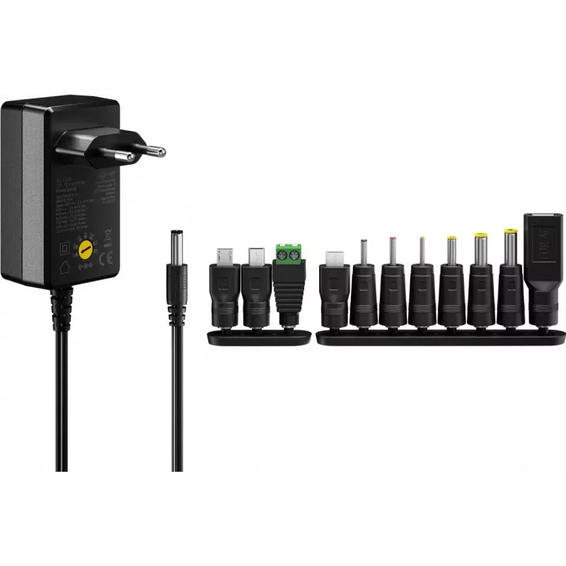 AC Adapter Goobay 64568 Universāls Melns 12V 2.25A 1.8m